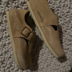 Birkenstock London – Suede Leather, Latte Cream (EU 36)